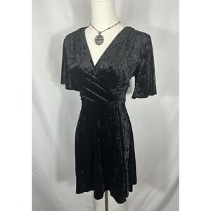 Vintage USA‎ Crushed Velvet Babydoll Dress Size M Whimsigoth Fairy Grunge Witchy